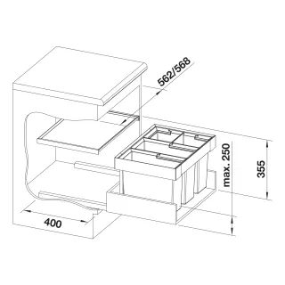 BLANCO FLEXON II 60/4 + pokrywa systemowa 521474