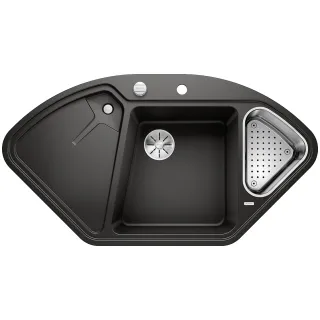 BLANCO DELTA II Silgranit czarny narożny, korek auto.,...