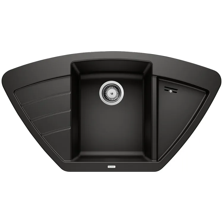 BLANCO ZIA 9 E Silgranit czarny narożny 526031