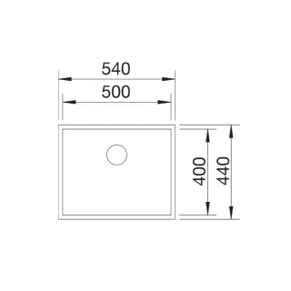 BLANCO ZEROX 500-U stal Dark Steel, InFino 526243