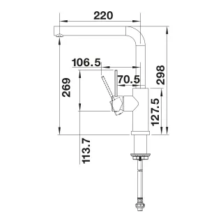 BLANCO LANORA-F stal szczotkowana 526179