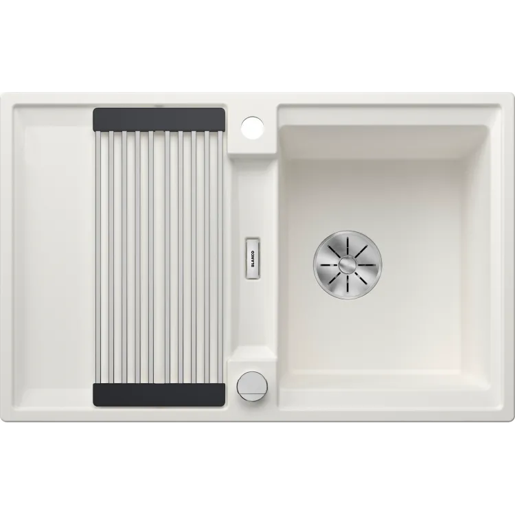 BLANCO ADIRA 45 S Silgranit biały odwracalny, korek auto., InFino, mata stalowa składana 527589