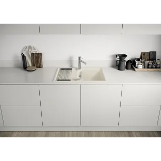 BLANCO ADIRA 45 S Silgranit biały odwracalny, korek auto., InFino, mata stalowa składana 527589