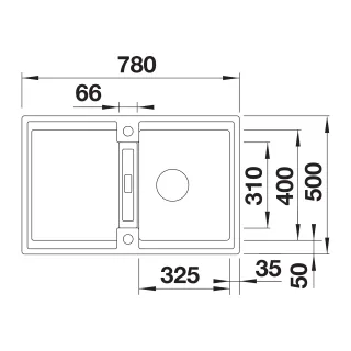 BLANCO ADIRA 45 S Silgranit biały odwracalny, korek auto., InFino, mata stalowa składana 527589