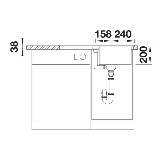 BLANCO ADIRA 45 S Silgranit biały odwracalny, korek auto., InFino, mata stalowa składana 527589