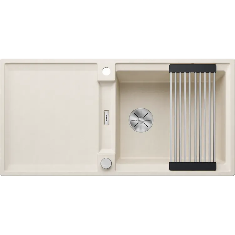 BLANCO ADIRA XL 6 S Silgranit delikatny biały odwracalny, korek auto., InFino, mata stalowa składana 527622