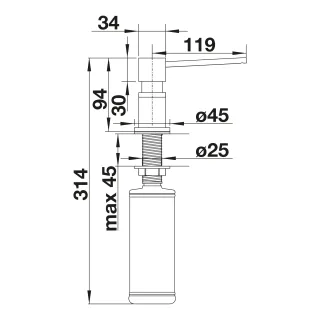 BLANCO LATO satin platinum 527721