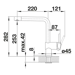 BLANCO LINUS satin platinum 527698