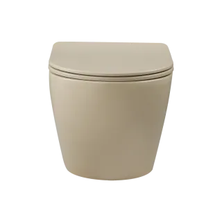 Invena MISKA WC PODWIESZANA, QFS, TAVRO OKRĄGŁA, Z DESKĄ WOLNOOPAD CAPPUCCINO CE-71-008-Y