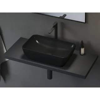 Ravak Umywalka ceramiczna Uni 50 R Slim, czarny połysk...