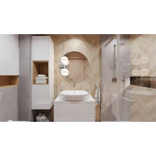 Excellent Virro lustro łazienkowe 80 cm okrągłe, biały mat DOEX.VI080.WH