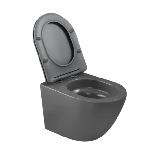 Invena MISKA WC PODWIESZANA, QFS, TAVRO OKRĄGŁA, Z DESKĄ WOLNOOPAD, CZARNY CE-71-005-Y