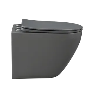 Invena MISKA WC PODWIESZANA, QFS, TAVRO OKRĄGŁA, Z DESKĄ WOLNOOPAD, CZARNY CE-71-005-Y