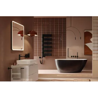 Excellent Corido lustro łazienkowe 80x60 cm prostokątne, oświetlenie LED mata grzewcza, miedziany szczotkowany DOEX.CO080.060.CB