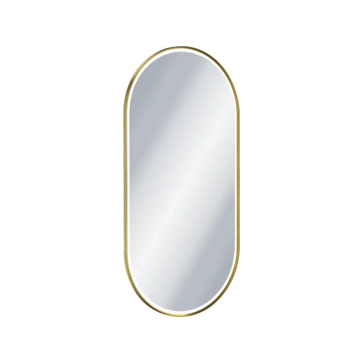 Excellent Corido lustro łazienkowe 100x50 cm owalne, oświetlenie LED mata grzewcza, złoty szczotkowany DOEX.CO100.050.GB