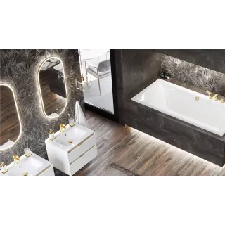 Excellent Corido lustro łazienkowe 100x50 cm owalne, oświetlenie LED mata grzewcza, złoty szczotkowany DOEX.CO100.050.GB