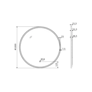 Excellent Corido lustro łazienkowe 100 cm okrągłe oświetlenie LED mata grzewcza, złoty szczotkowany DOEX.CO100.GB