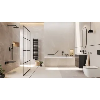 Excellent Revia lustro łazienkowe 100x50cm owalne, czarny mat DOEX.RE100.050.BL