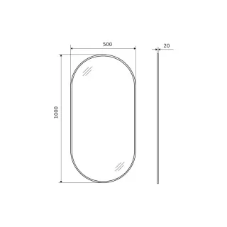 Excellent Revia lustro łazienkowe 100x50cm owalne, czarny mat DOEX.RE100.050.BL