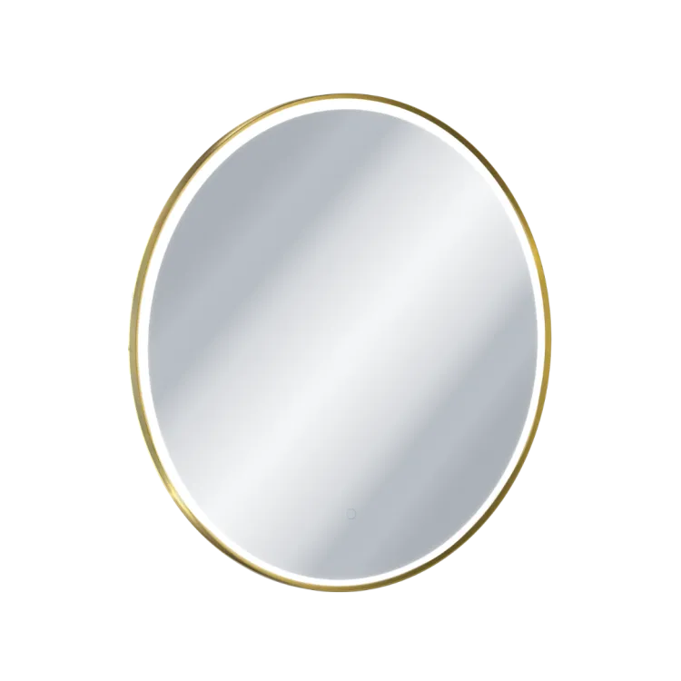 Excellent Corido lustro łazienkowe 80 cm okrągłe oświetlenie LED mata grzewcza, złoty szczotkowany DOEX.CO080.GB