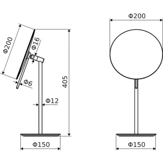 Excellent Rolo lusterko stojące powiększające, biały mat DOEX.1520WH