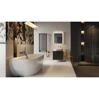 Excellent Corido lustro łazienkowe 80x60 cm prostokątne, oświetlenie LED mata grzewcza, czarny mat DOEX.CO080.060.BL