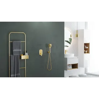 Excellent Corido lustro łazienkowe 80 cm okrągłe oświetlenie LED mata grzewcza, miedziany szczotkowany DOEX.CO080.CB