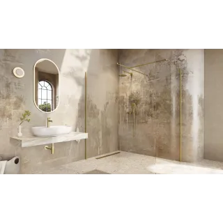 Excellent Corido lustro łazienkowe 100x50 cm owalne, oświetlenie LED mata grzewcza, złoty szczotkowany DOEX.CO100.050.GB