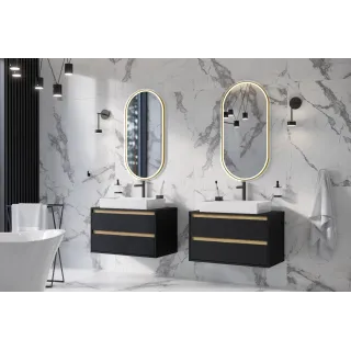 Excellent Corido lustro łazienkowe 100x50 cm owalne, oświetlenie LED mata grzewcza, miedziany szczotkowany DOEX.CO100.050.CB