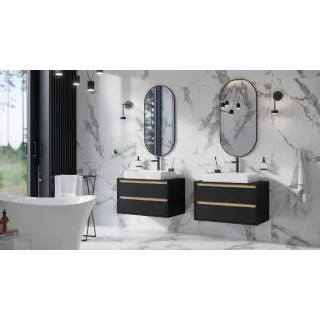 Excellent Revia lustro łazienkowe 100x50cm owalne, czarny mat DOEX.RE100.050.BL