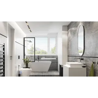 Excellent Revia lustro łazienkowe 100x50cm owalne, czarny mat DOEX.RE100.050.BL