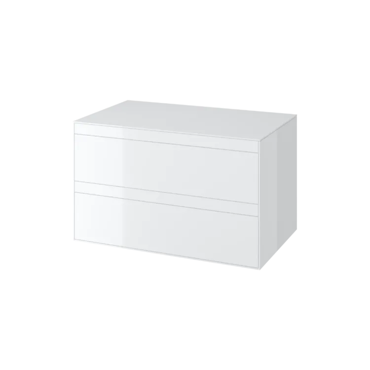 Excellent Finli szafka wisząca 80cm, podumywalkowa z blatem 2 szuflady, biały połysk MLEX.1102.800.WHWH