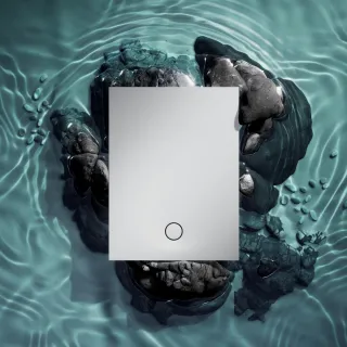 Omnires AQUAROCK kompozytowy brodzik prysznicowy antypoślizgowy, 90 x 90 cm, biały mat AQUAROCK90-KBM