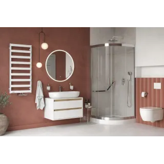 Excellent Lumiro lustro łazienkowe 80 cm okrągłe oświetlenie LED mata grzewcza, rama akrylowa DOEX.LU080.AC