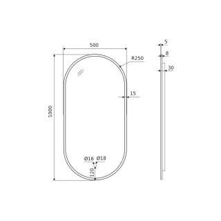 Excellent Lumiro lustro łazienkowe 100x50 cm owalne, oświetlenie LED mata grzewcza, rama akrylowa DOEX.LU100.050.AC