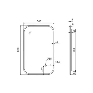 Excellent Lumiro lustro łazienkowe 80x50 cm prostokątne, oświetlenie LED mata grzewcza, rama akrylowa DOEX.LU080.050.AC