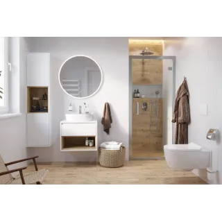 Excellent Lumiro lustro łazienkowe 80 cm okrągłe oświetlenie LED mata grzewcza, rama akrylowa DOEX.LU080.AC