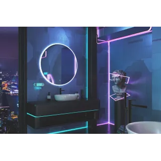 Excellent Lumiro lustro łazienkowe 60 cm okrągłe oświetlenie LED mata grzewcza, rama akrylowa DOEX.LU060.AC