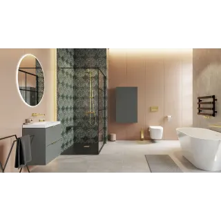 Excellent Lumiro lustro łazienkowe 60 cm okrągłe oświetlenie LED mata grzewcza, rama akrylowa DOEX.LU060.AC