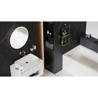 Excellent Lumiro lustro łazienkowe 60 cm okrągłe oświetlenie LED mata grzewcza, rama akrylowa DOEX.LU060.AC