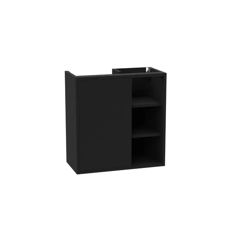 Excellent Ness szafka wisząca 57 cm podumywalkowa lakierowana, czarny soft MLEX.8201.600.BL