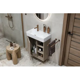 Excellent Ness szafka wisząca 57 cm podumywalkowa lakierowana, biały połysk MLEX.8201.600.WH