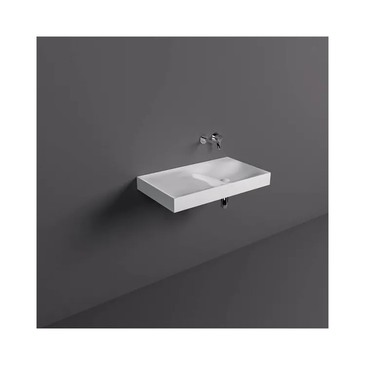 RAK Ceramics REMAL Umywalka podwieszana & nablatowa 81 X 46 cm L blat z lewej strony biały połysk REMWB108100AWHA