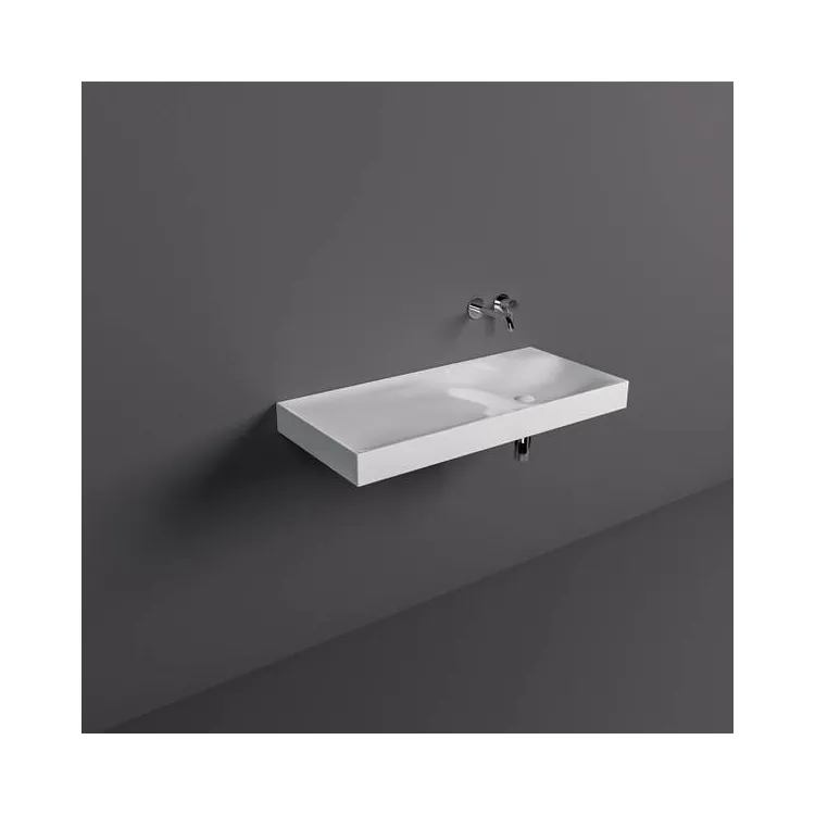 RAK Ceramics REMAL Umywalka podwieszana & nablatowa 101 X 46 cm L blat z lewej strony biały połysk REMWB110100AWHA