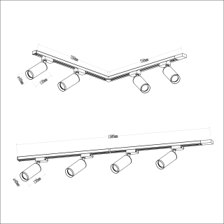 Zestaw Mica Track Czarny 4xGU10 1,5m ML1150