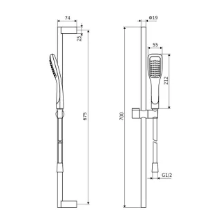 Excellent Vit zestaw prysznicowy z drążkiem, chrom ARAC.SY.181