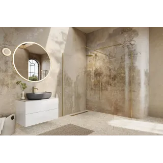 Excellent Delta PI bateria umywalkowa stojąca wysoka, złoty szczotkowany AREX.1212GB