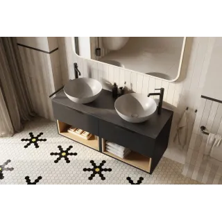 Excellent Delta PI bateria umywalkowa stojąca wysoka, nikiel szczotkowany AREX.1212NB