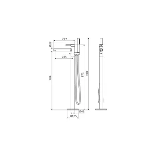 Excellent PI bateria wannowo-prysznicowa wolnostojąca, czarny mat AREX.1255BL