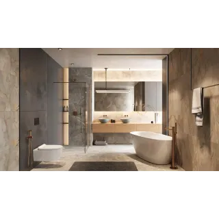 Excellent PI bateria wannowo-prysznicowa wolnostojąca, miedziany szczotkowany AREX.1255CB